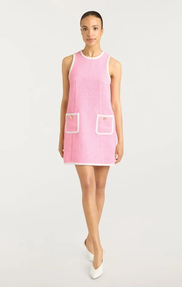 Women Mini Cinq Sept Contrast Auden Dress Flamingowhite