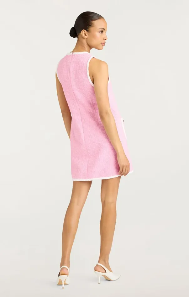 Women Mini Cinq Sept Contrast Auden Dress Flamingowhite