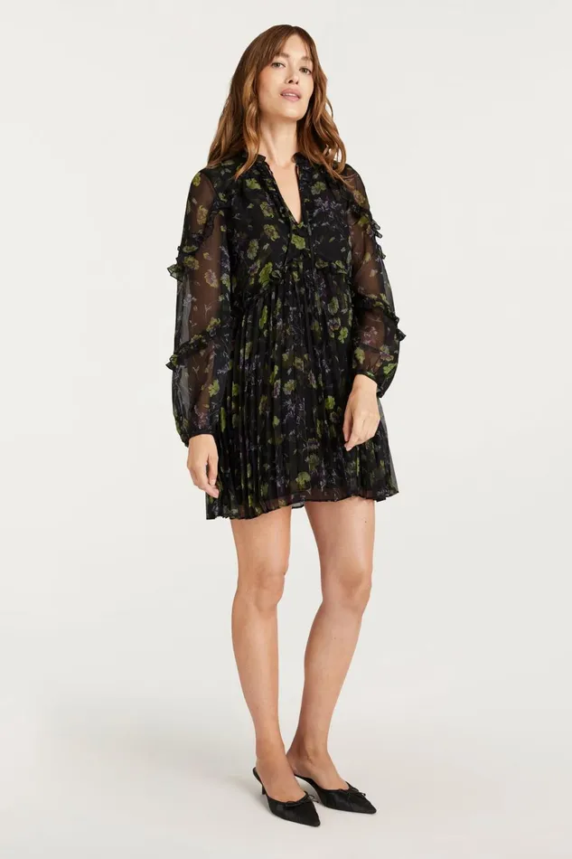 Women Mini Cinq Sept Robin Dress Black Multi