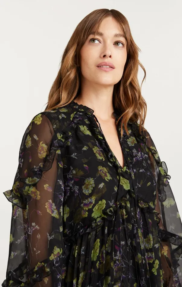 Women Mini Cinq Sept Robin Dress Black Multi