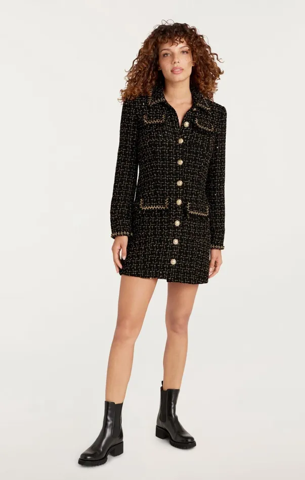 Women Mini Cinq Sept Sasha Dress Blackgold