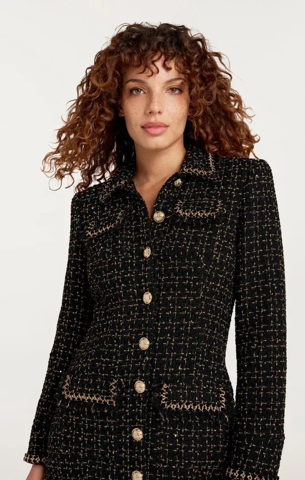 Women Mini Cinq Sept Sasha Dress Blackgold