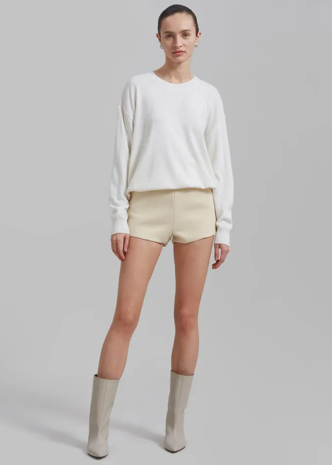 Women Mira Hot Pants 8211 Cream The Frankie Shop Bottoms