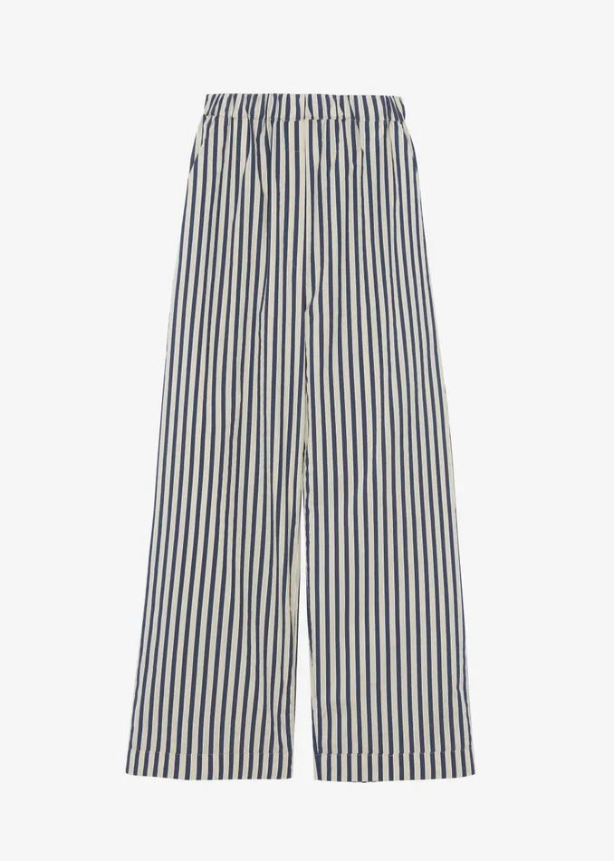 Women Mirca Textured Elastic Pants 8211 BeigeNavy Multi Stripe The Frankie Shop Bottoms