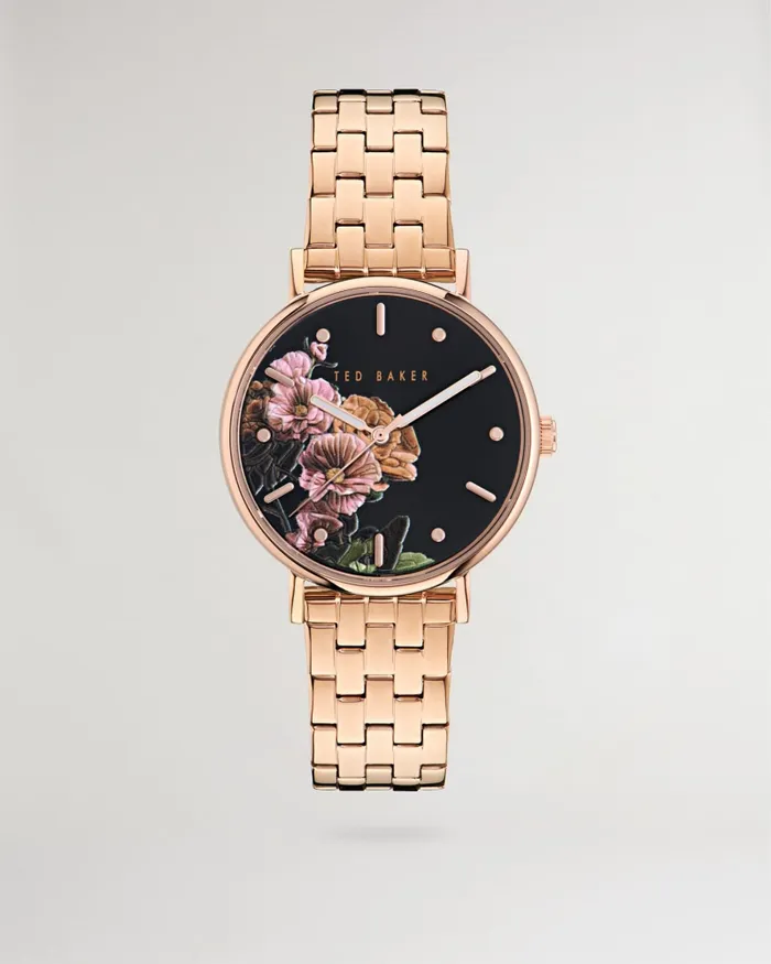 Women MIRIBEE 8211 Phylipa Romance Floral Dial Bracelet Watch Rose Gold Colour Ted Baker Watches