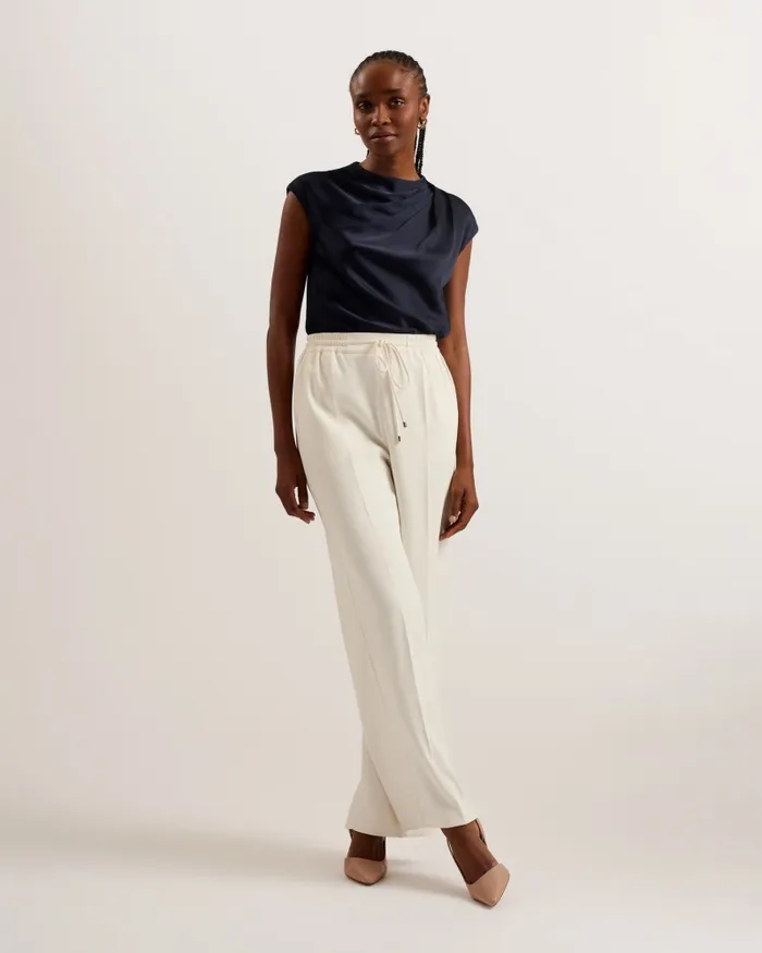 Women MISRINA 8211 Drape Neck Cap Sleeve Top Navy Ted Baker Tops and Blouses Women MISRINA 8211 Drape Neck Cap Sleeve Top Navy Ted Baker Tops and Blouses