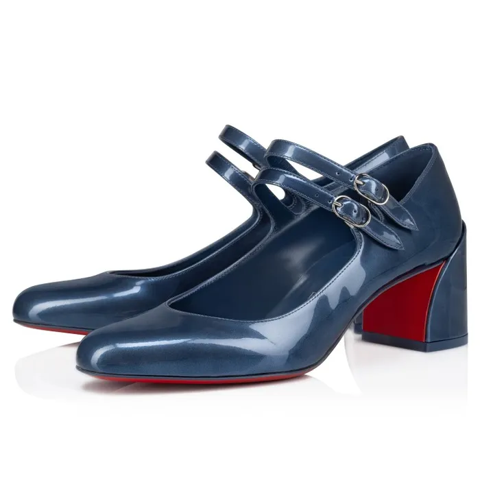 Women Miss Jane 55 Mm Mary Janes 8211 Iridescent Patent Leather 8211 Denim Christian Louboutin Pumps