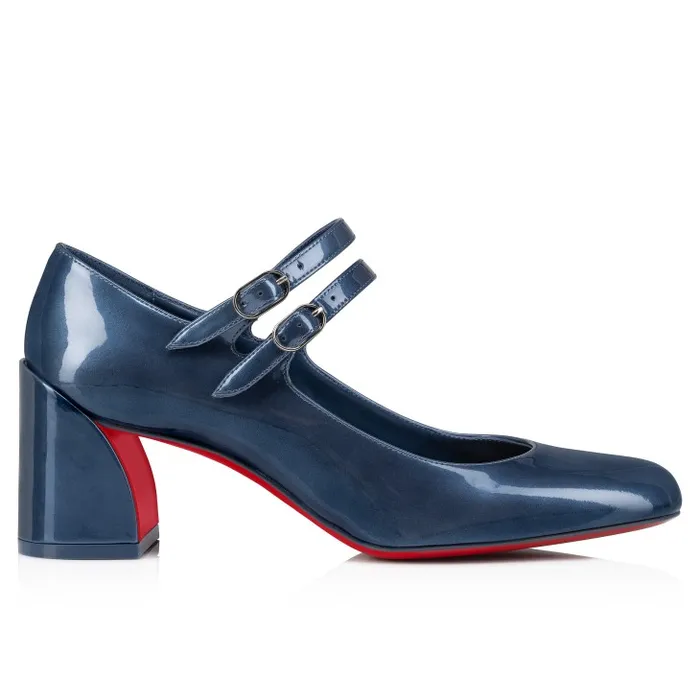 Women Miss Jane 55 Mm Mary Janes 8211 Iridescent Patent Leather 8211 Denim Christian Louboutin Pumps