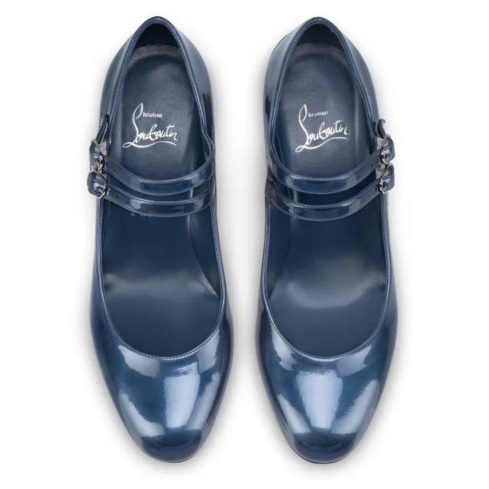 Women Miss Jane 55 Mm Mary Janes 8211 Iridescent Patent Leather 8211 Denim Christian Louboutin Pumps