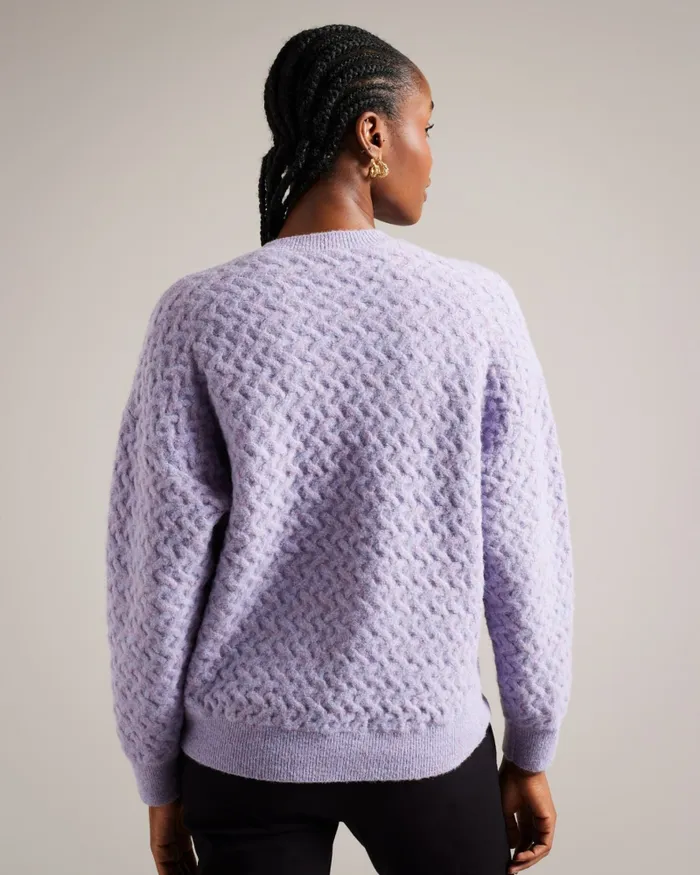 Women MORLEA 8211 Horizontal Cable Relaxed Jumper Light Purple Ted Baker Jumpers and Cardigans Women MORLEA 8211 Horizontal Cable Relaxed Jumper Light Purple Ted Baker Jumpers and Cardigans