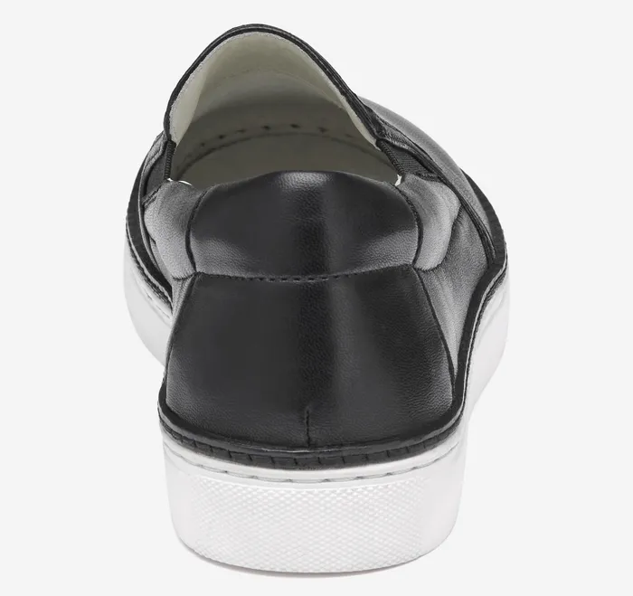 Women Mules and Loafers Johnston and Murphy Callie DoubleGore SlipOn Black Glove Leather