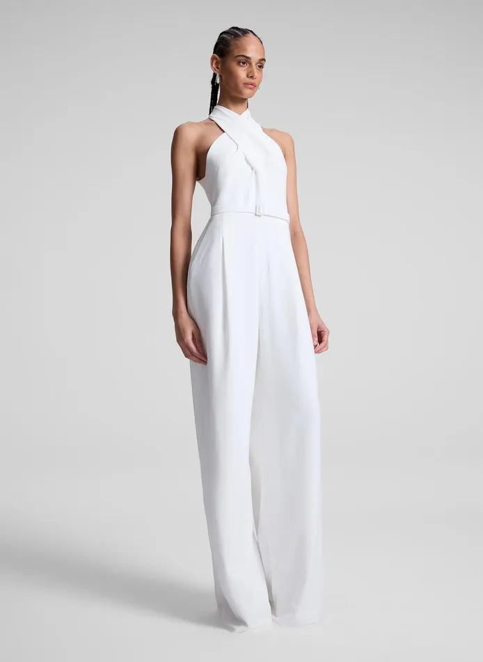 Women Murphy II Wide Leg Jumpsuit White ALC Bottoms