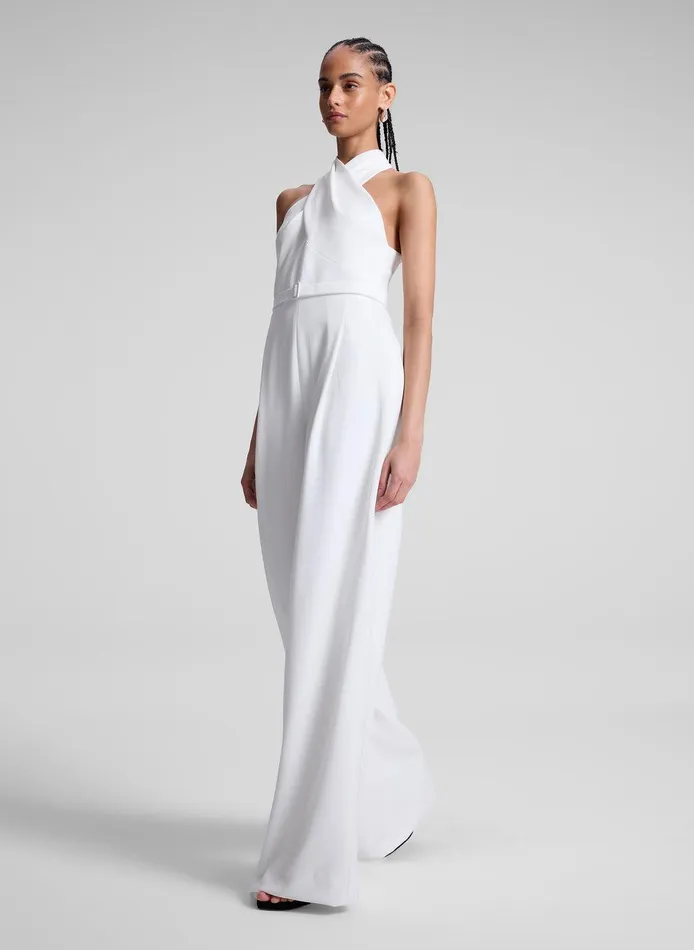 Women Murphy II Wide Leg Jumpsuit White ALC Bottoms