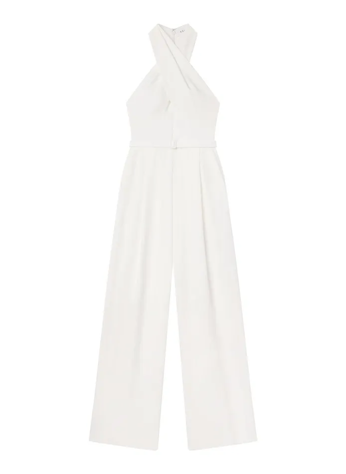 Women Murphy II Wide Leg Jumpsuit White ALC Bottoms