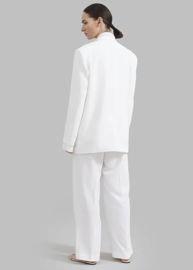 Women Nessi Double Breasted Blazer 8211 White The Frankie Shop Outerwear