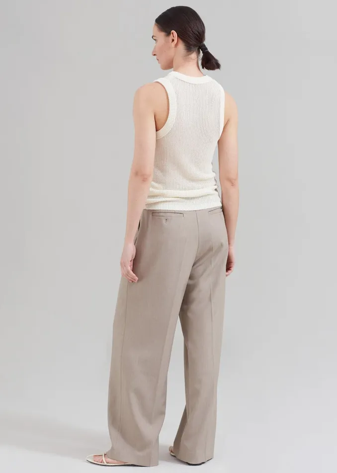 Women Nessi Pintuck Trousers 8211 Taupe The Frankie Shop Bottoms