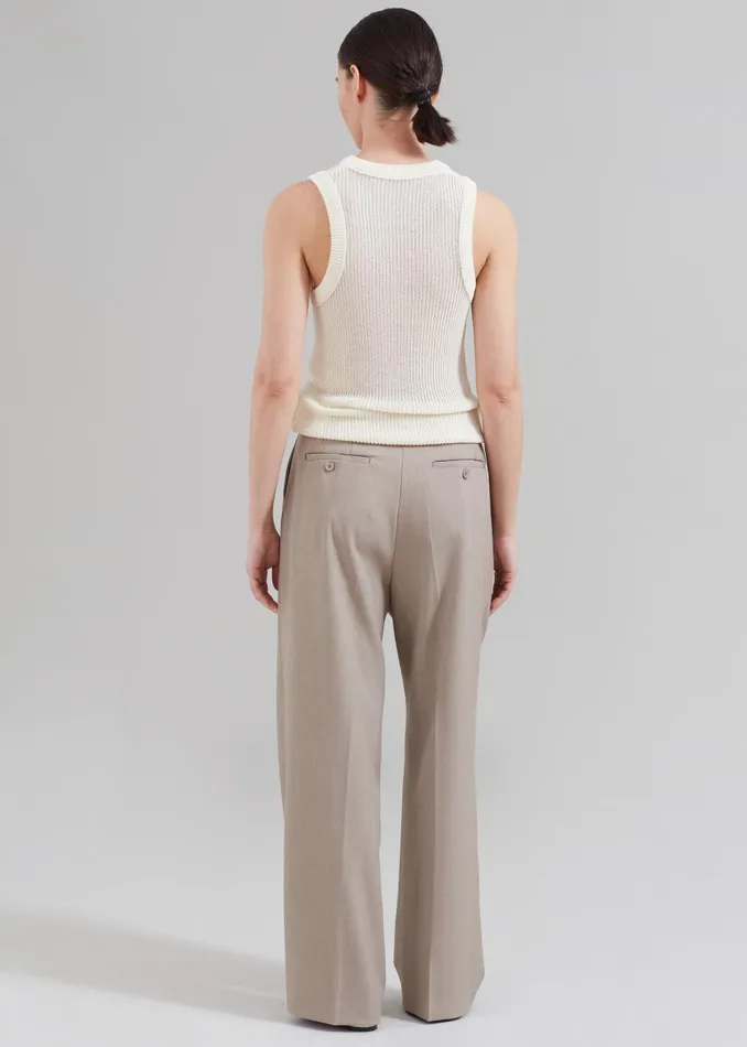 Women Nessi Pintuck Trousers 8211 Taupe The Frankie Shop Bottoms