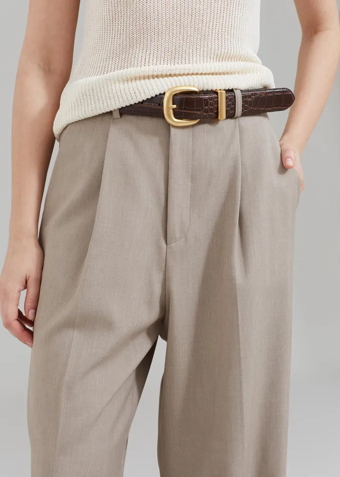 Women Nessi Pintuck Trousers 8211 Taupe The Frankie Shop Bottoms