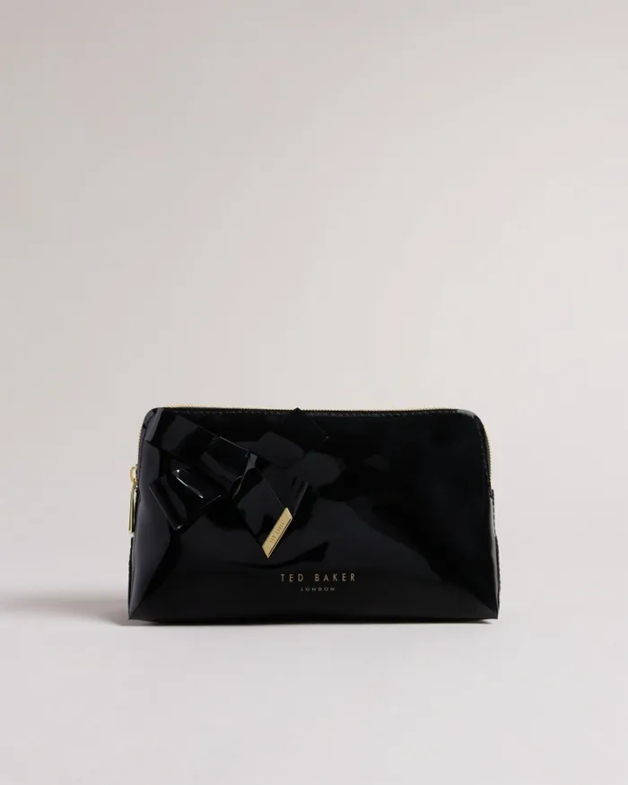 Women NICOLAI 8211 Glossy Bow Embellished Makeup Bag Black Ted Baker Wash and Makeup Bags Women NICOLAI 8211 Glossy Bow Embellished Makeup Bag Black Ted Baker Wash and Makeup Bags