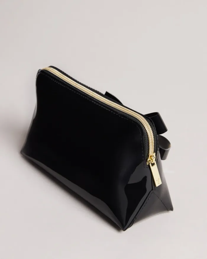 Women NICOLAI 8211 Glossy Bow Embellished Makeup Bag Black Ted Baker Wash and Makeup Bags Women NICOLAI 8211 Glossy Bow Embellished Makeup Bag Black Ted Baker Wash and Makeup Bags