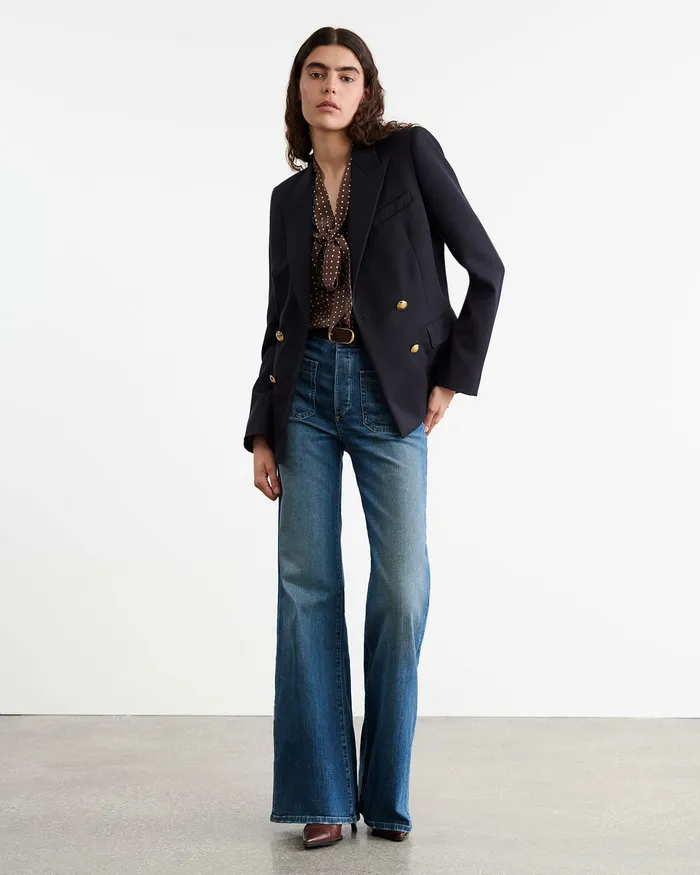 Women Nili Lotan CARINA SILK BLOUSE BrownIvory Dot Tops
