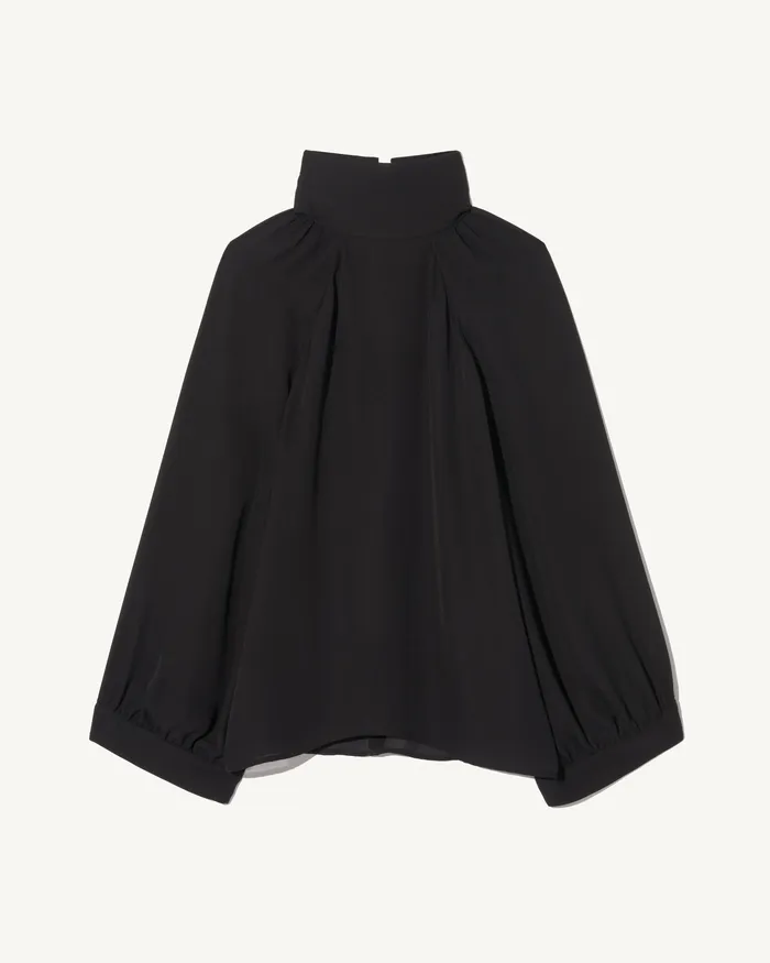 Women Nili Lotan ELIANNA SILK BLOUSE Black Tops
