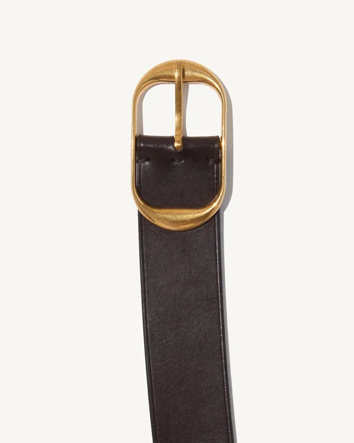 Women Nili Lotan NILI BELT Black WAntique Brass Buckle Belts and Accessories