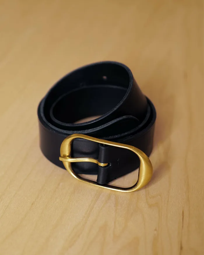 Women Nili Lotan NILI BELT Black WAntique Brass Buckle Belts and Accessories