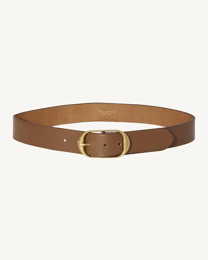 Women Nili Lotan NILI BELT Black WAntique Brass Buckle Belts and Accessories