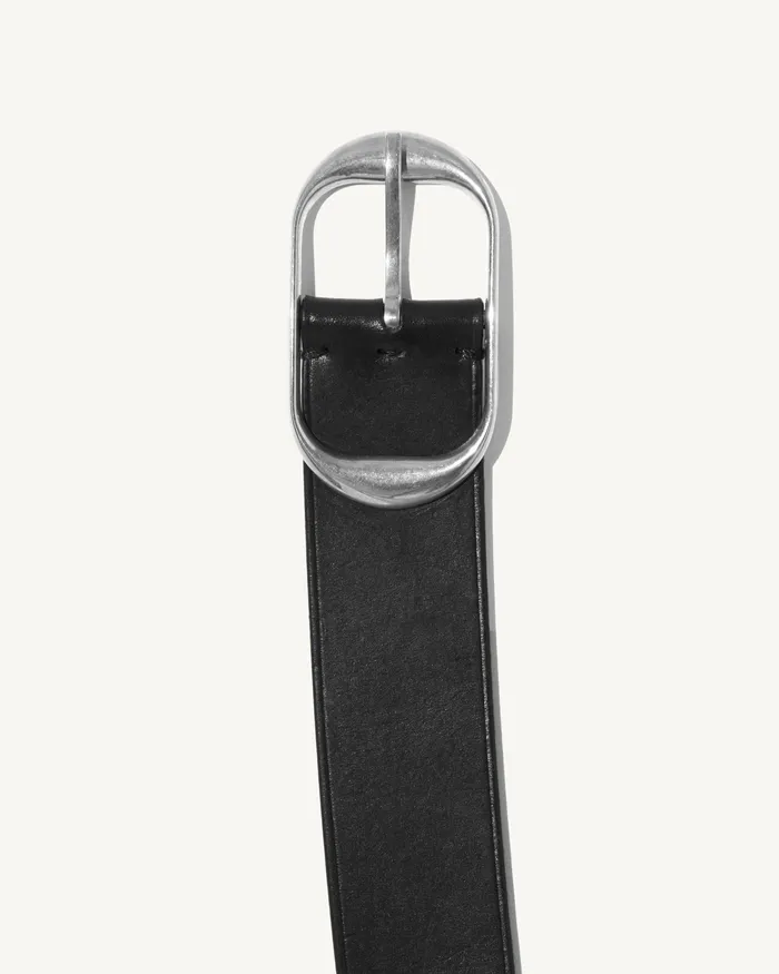 Women Nili Lotan NILI BELT Black WAntique Brass Buckle Belts and Accessories
