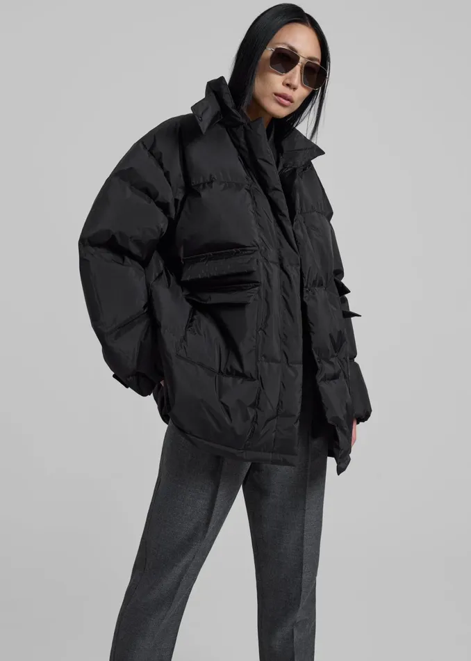 Women Nixa Puffer Jacket 8211 Black The Frankie Shop Outerwear
