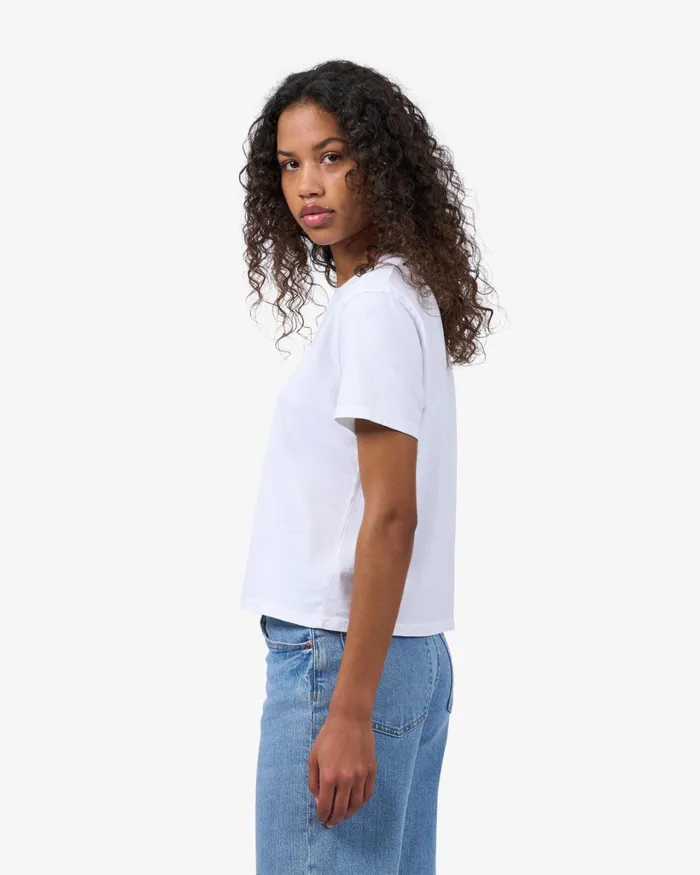 Women Organic Boxy Crop Tee Optical White Colorful Standard TShirts