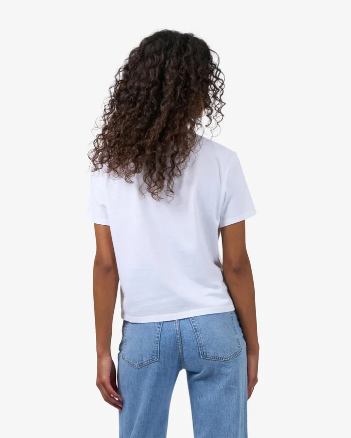Women Organic Boxy Crop Tee Optical White Colorful Standard TShirts