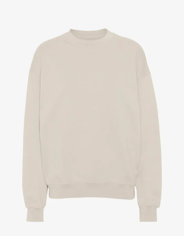 Women Organic Oversized Crew Ivory White Colorful Standard Crewneck Sweatshirts