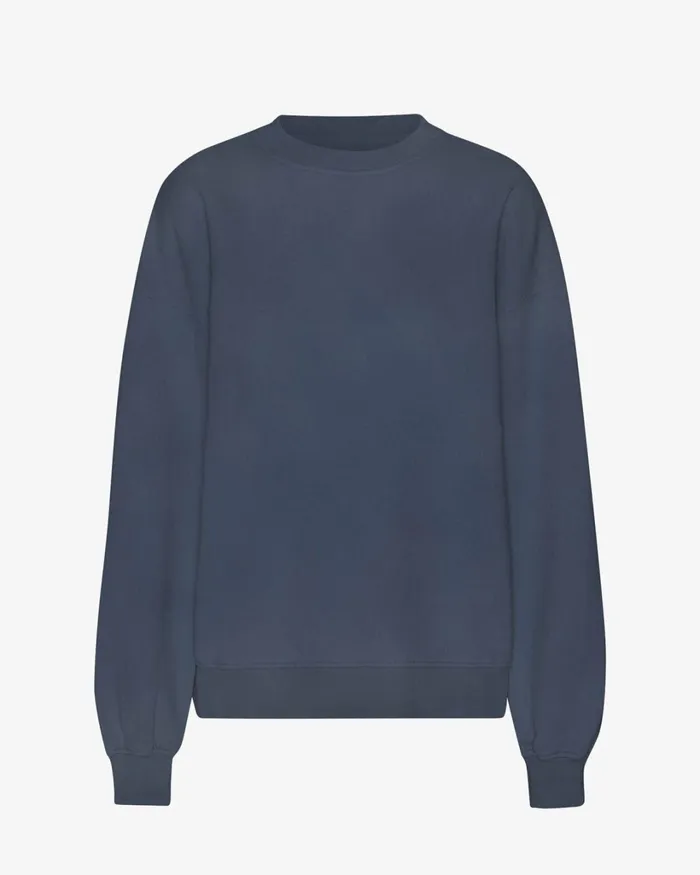 Women Organic Oversized Crew Neptune Blue Colorful Standard Crewneck Sweatshirts