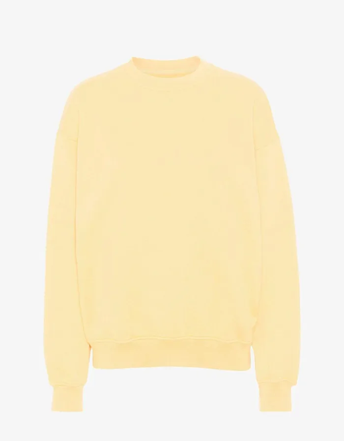 Women Organic Oversized Crew Soft Yellow Colorful Standard Crewneck Sweatshirts