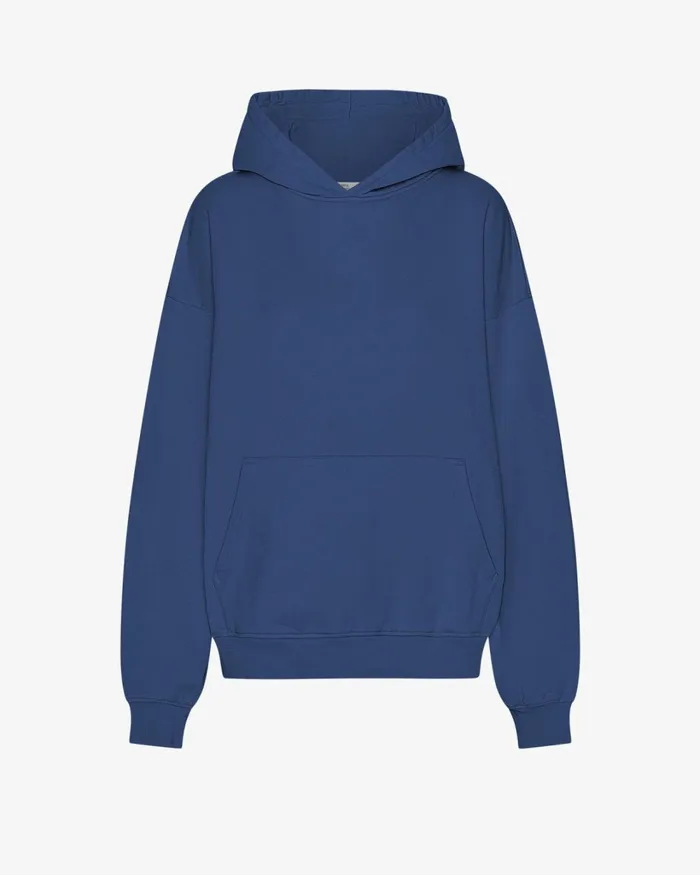 Women Organic Oversized Hood Marine Blue Colorful Standard Hoodies