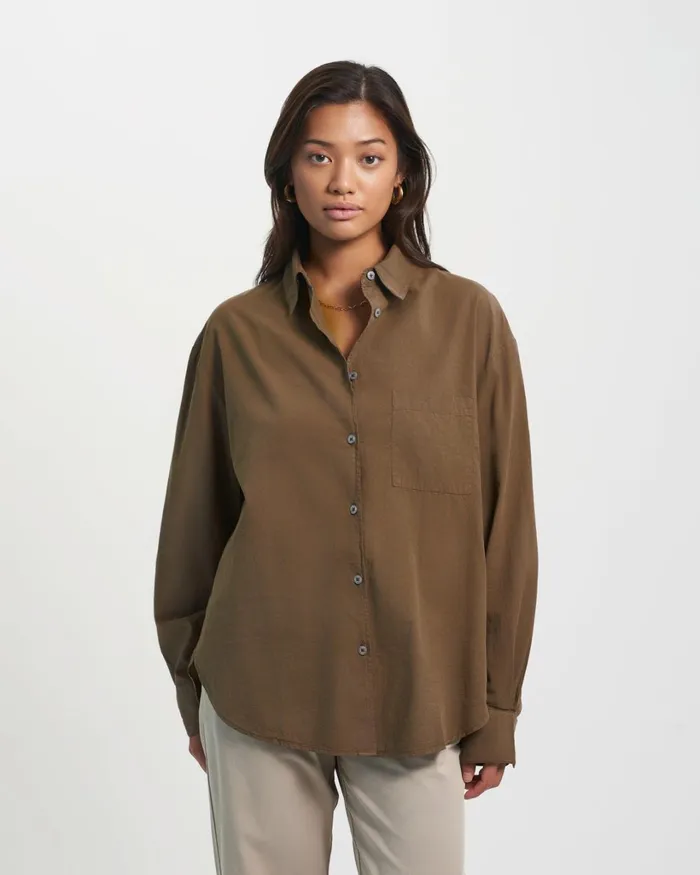 Women Organic Oversized Shirt Spring Green Colorful Standard Shirts