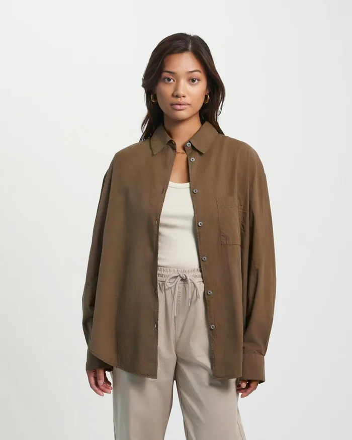 Women Organic Oversized Shirt Spring Green Colorful Standard Shirts