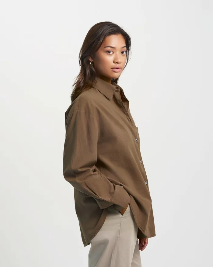 Women Organic Oversized Shirt Spring Green Colorful Standard Shirts