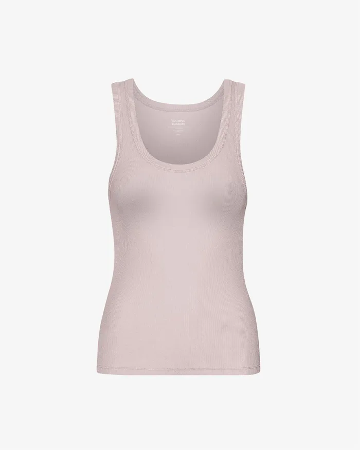 Women Organic Rib Tank Top 8211 Faded Pink Tank Tops Colorfulstandard Women
