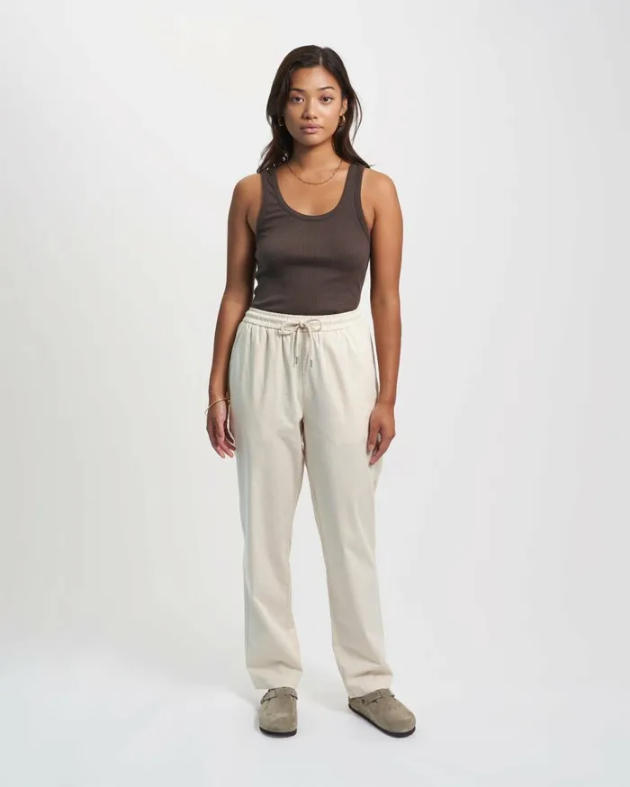 Women Organic Twill Pants Ivory White Colorful Standard Pants