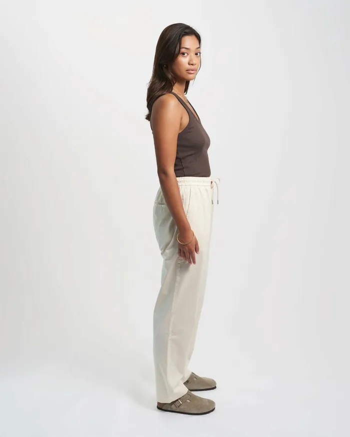Women Organic Twill Pants Ivory White Colorful Standard Pants