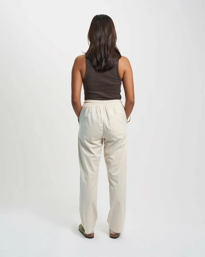 Women Organic Twill Pants Ivory White Colorful Standard Pants