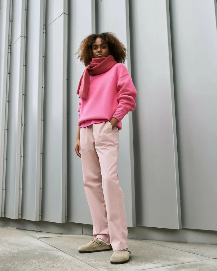 Women Organic Twill Pants Ivory White Colorful Standard Pants
