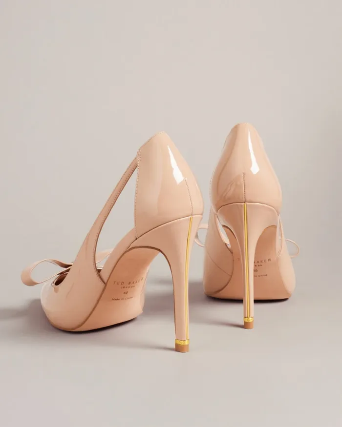 Women ORLINEY 8211 Patent Bow Cut Out Court Heels Nude Ted Baker Heels