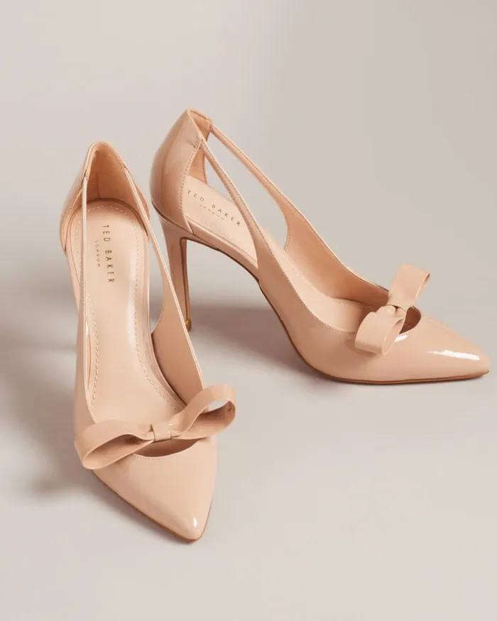 Women ORLINEY 8211 Patent Bow Cut Out Court Heels Nude Ted Baker Heels Women ORLINEY 8211 Patent Bow Cut Out Court Heels Nude Ted Baker Heels
