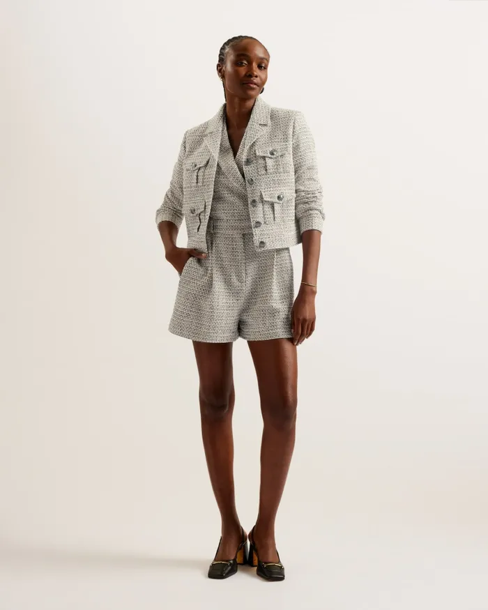 Women OSAMU 8211 Boxy Fit Cropped Boucle Jacket Ivory Ted Baker Coats and Jackets Women OSAMU 8211 Boxy Fit Cropped Boucle Jacket Ivory Ted Baker Coats and Jackets