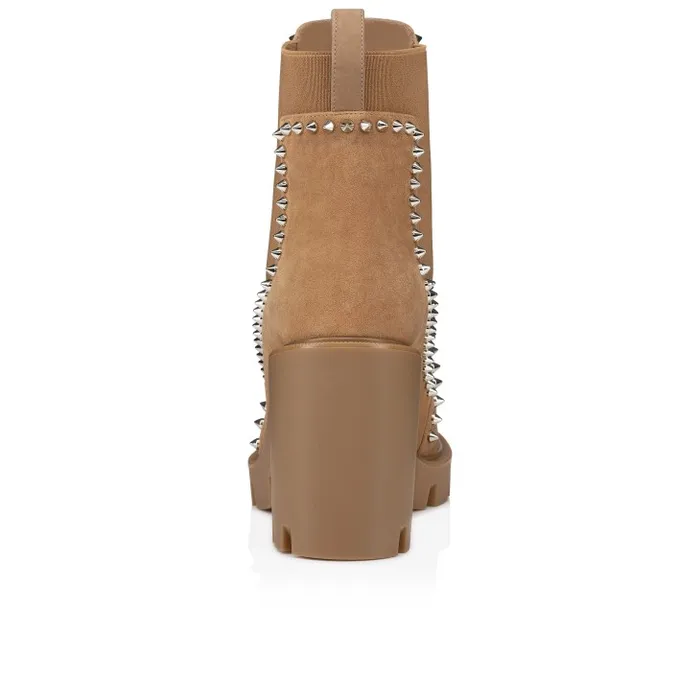 Women Out Line Spikes Lug 70 Mm Low Boots 8211 Veau Velours And Calf Leather 8211 Lionne Christian Louboutin Boots