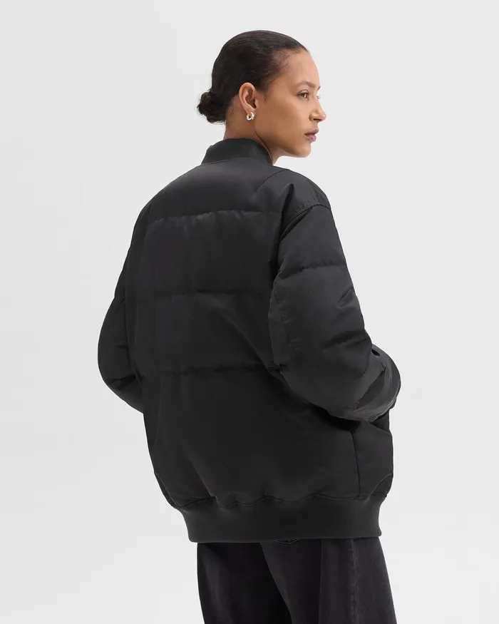 Women Outerwear Theory Flight Puffer Jacket In Recycled Nylon Black